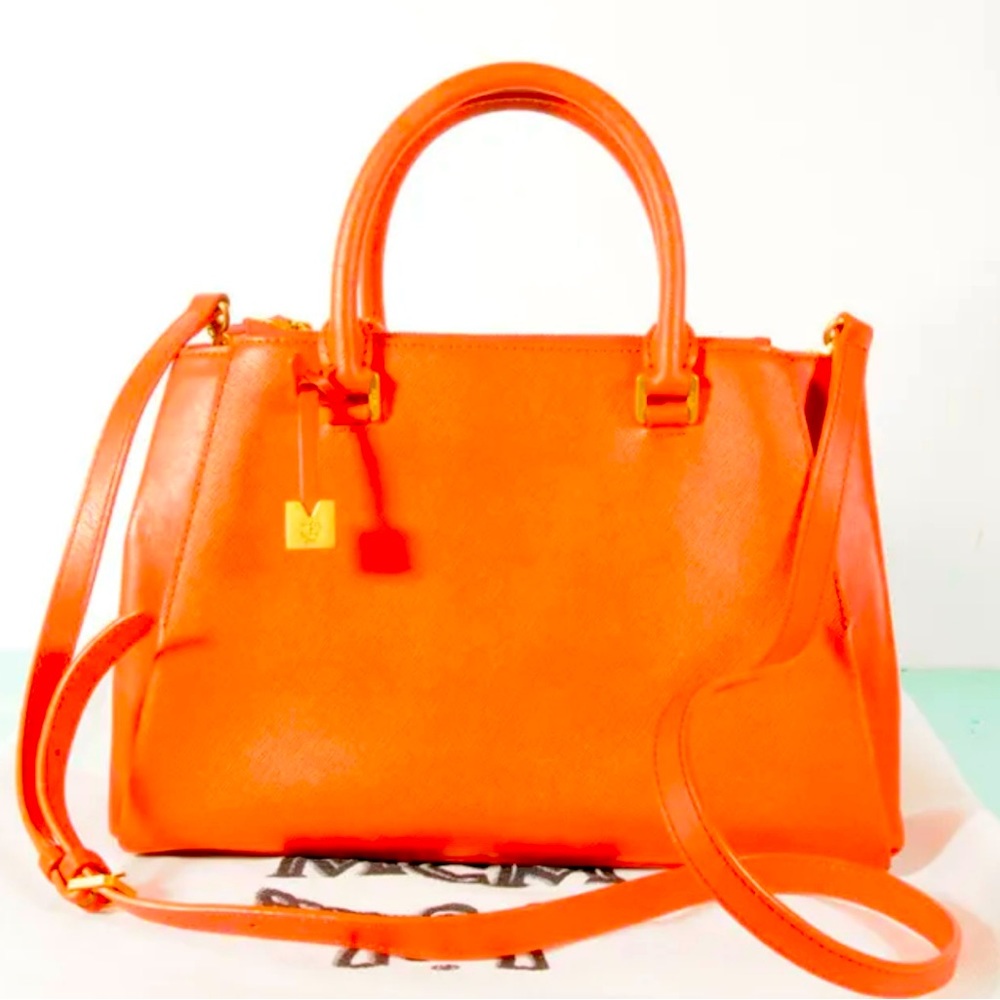 MCM Leather Cross Shoulder Bag Authentic + Dust Bag 🌹❤️🌹